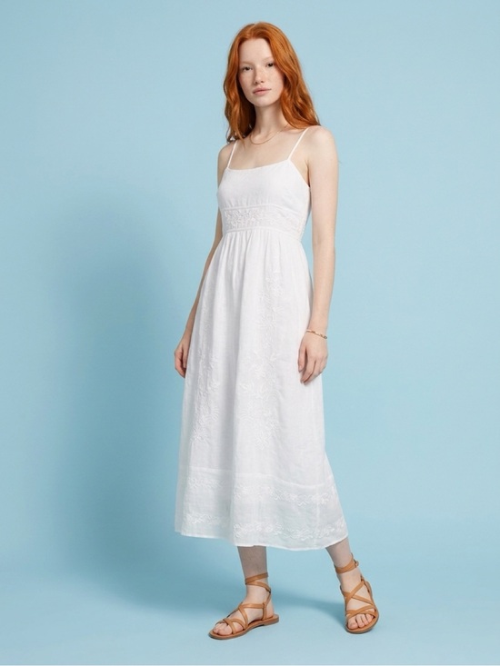 J. Crew Dresses & Skirts - J. Crew White Embroidered Midi Dress NWT